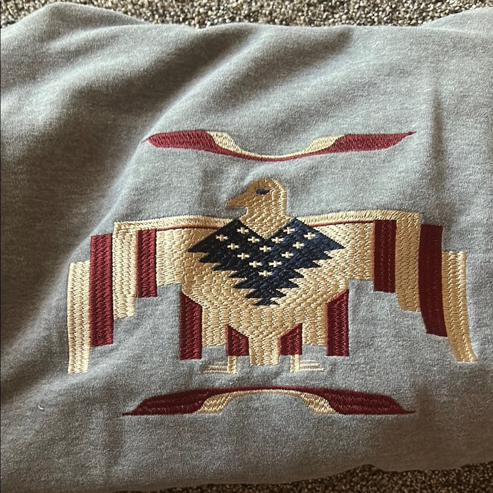 Ariat Heather Gray Hoodie with Embroidered Sleeve - Picture 3 of 3